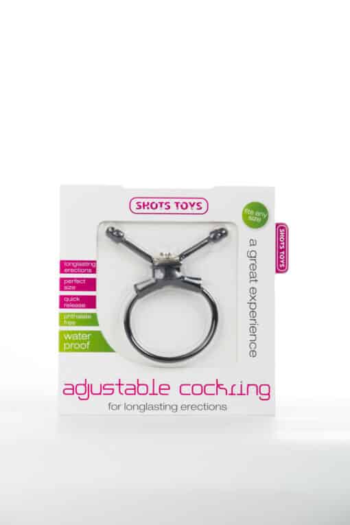 Shots Media Adjustable Cockring - schwarz Packungsansicht