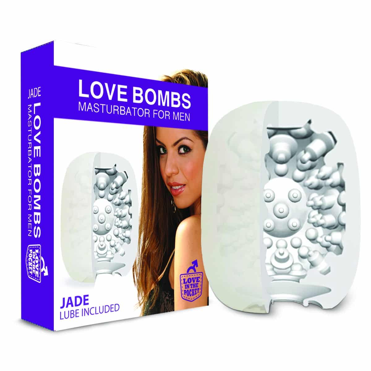 Love in the Pocket - Love Bombs Jade Frontansicht mit Produkt