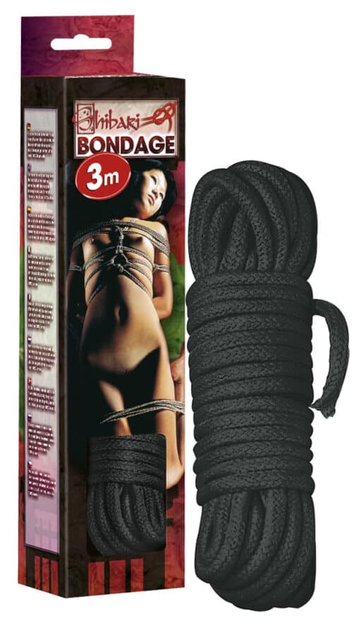 Bondage-Seil schwarz (3 Meter) Produktansicht