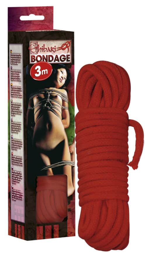 Bondage-Seil rot (3 Meter) Produktansicht