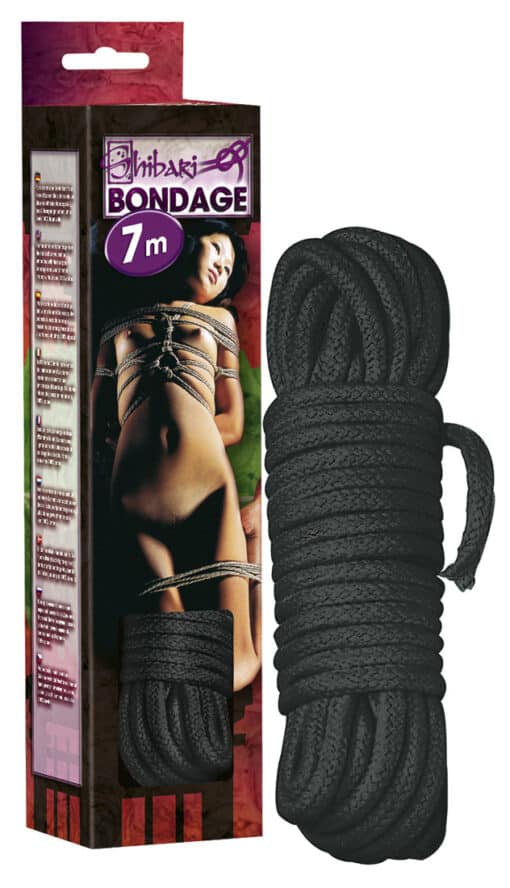 Bondage-Seil schwarz (7 Meter) Produktansicht