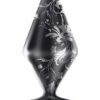 Icon Brands Glass Bunny Tail Butt Plug - Large - Black