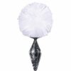 Icon Brands Glass Bunny Tail Butt Plug - Small - Black