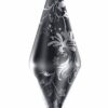 Icon Brands Glass Bunny Tail Butt Plug - Small - Black