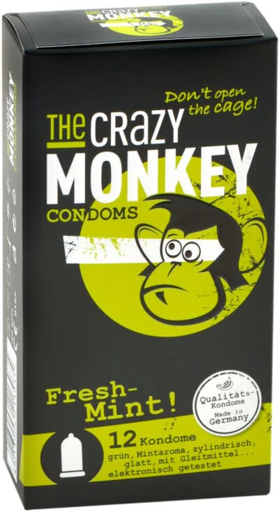 Crazy Monkey Condoms Fresh Mint (12er Packung)