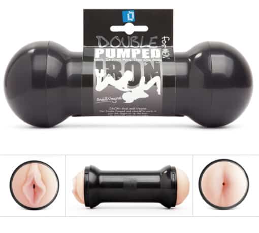 products funzone double pumped iron masturbator vaginal anal schwarz