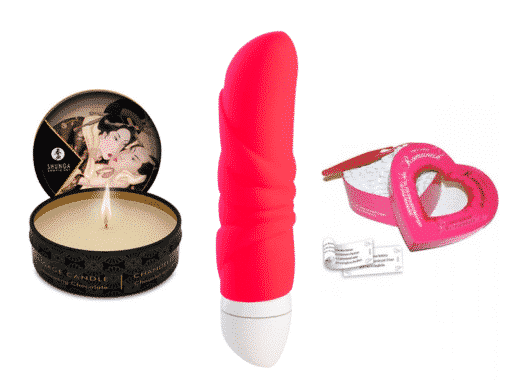 Massagekerze & Herz voller Romantik & Jam Vibrator