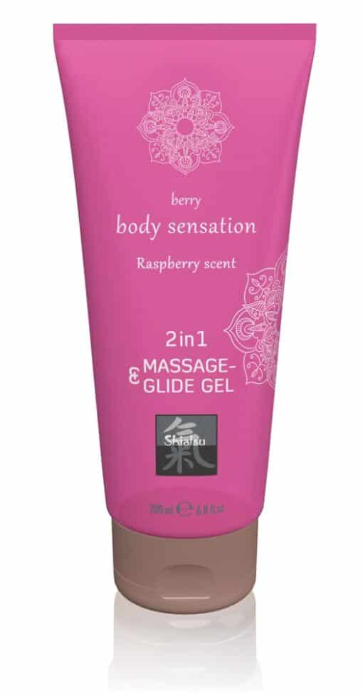 Shiatsu Massage & Glide Gel 2in1 Raspberry Scent (200ml)