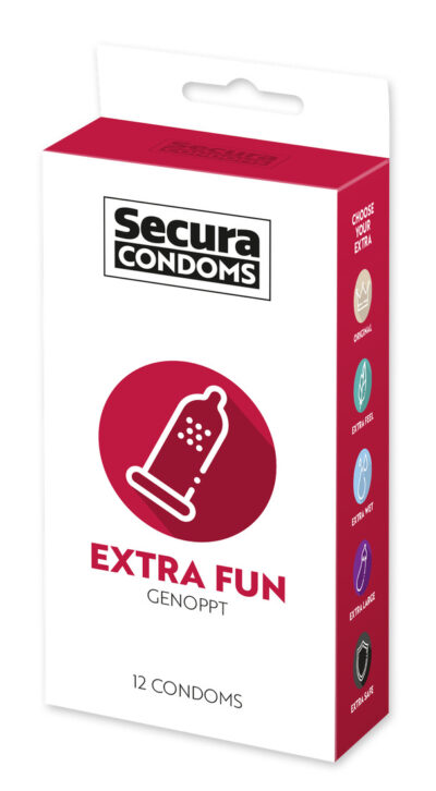 Secura Extra Fun - genoppt (12 Kondome)